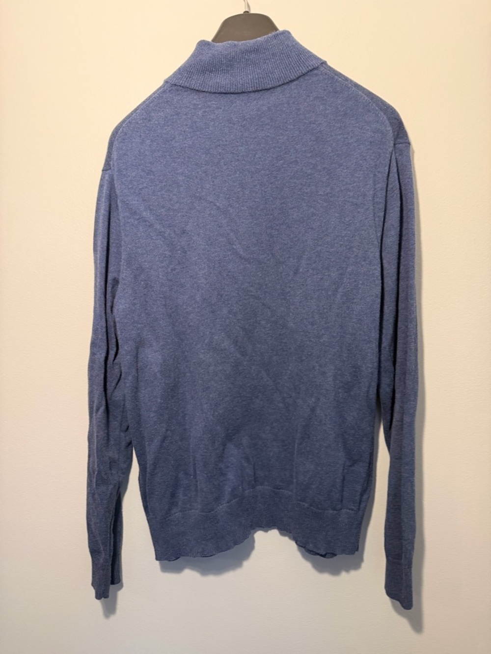 Vineyard Vines Men's Heathered Blue Quarter-Zip Sweater 100% Cotton - Picture 4 of 4
